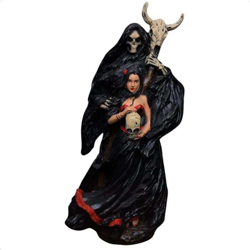 Exu Tata Caveira 5 Preta Realista 26cm Alt. - Resina - Umbanda Candomblé