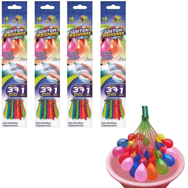 Balão De Água Guerra De Bexigas Kit C/4 Un 148 Water Balloon