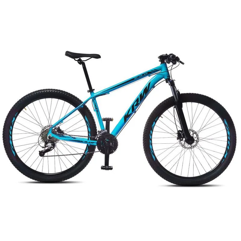 Bicicleta Aro 29 KRW Alumínio 27 Vel Freio a Disco Hidráulico e Trava R8 15.5 / azul-preto