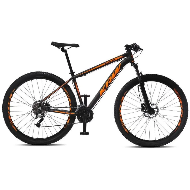 Bicicleta Aro 29 KRW Alumínio 27 Vel Freio a Disco Hidráulico e Trava R8 15.5 / preto-laranja