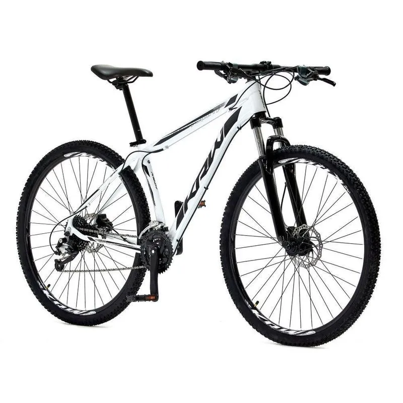 Bicicleta Aro 29 Krw Alumínio Shimano 21 Vel Freio A Disco Suspensão S6 21 Branco-Preto