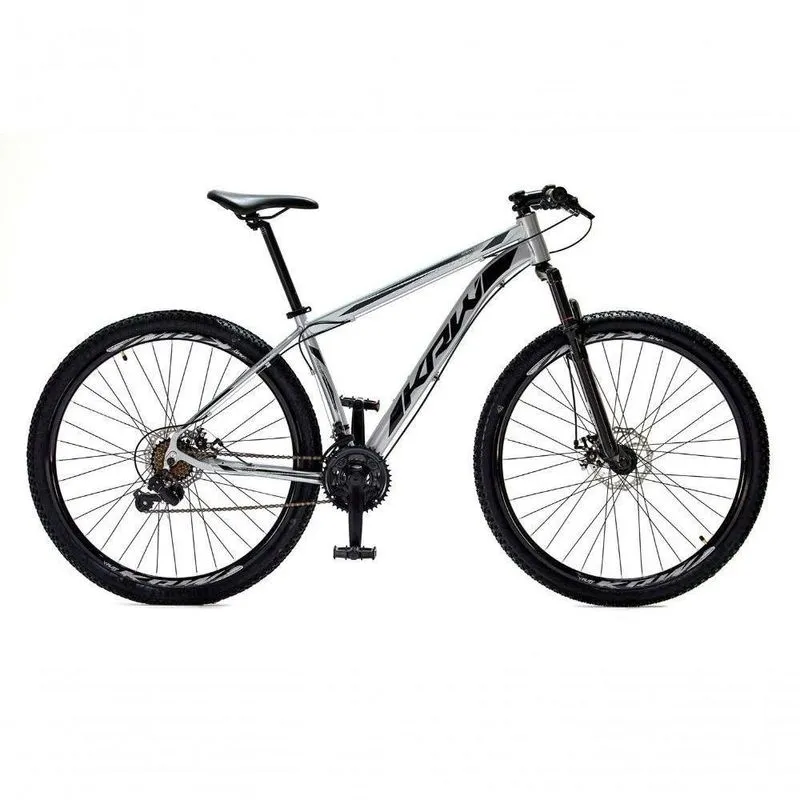 Bicicleta Aro 29 Krw Alumínio Shimano 21 Vel Freio A Disco Suspensão S6 21 Prata-Preto
