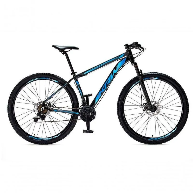 Bicicleta Aro 29 Krw Alumínio Shimano 21 Vel Freio A Disco Suspensão Mountain Bike S6 17 Preto-Azul