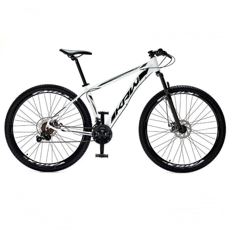 Bicicleta Aro 29 Krw Alumínio 27 Vel Freio A Disco Suspensão Dianteira S7 19 Branco-Preto