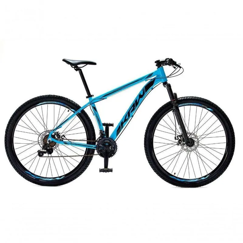 Bicicleta Aro 29 Krw Alumínio 27 Vel Freio Hidráulico Suspensão Dianteira S8 17 Azul-Preto