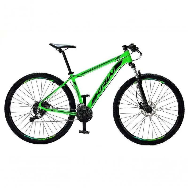 Bicicleta Aro 29 Krw Alumínio 27 Vel Freio Hidráulico Suspensão Com Trava S9 Verde-Preto 15.5 Verde-Preto