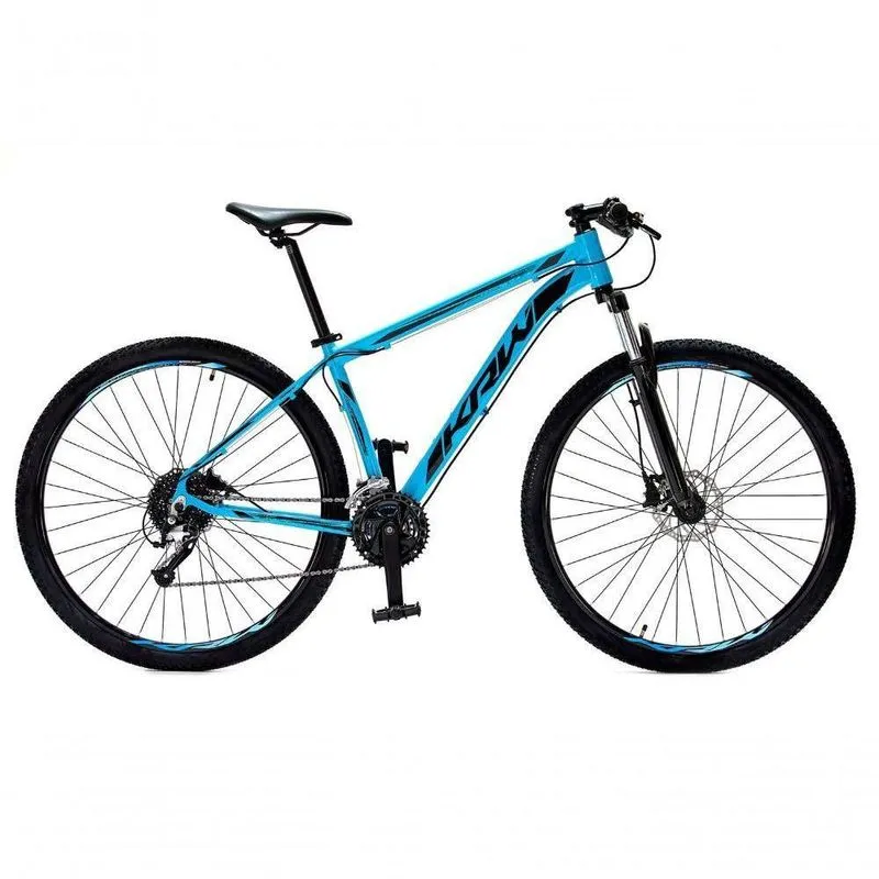 Bicicleta Aro 29 Krw Alumínio 27 Vel Freio Hidráulico Suspensão Com Trava S9 15.5 Azul-Preto