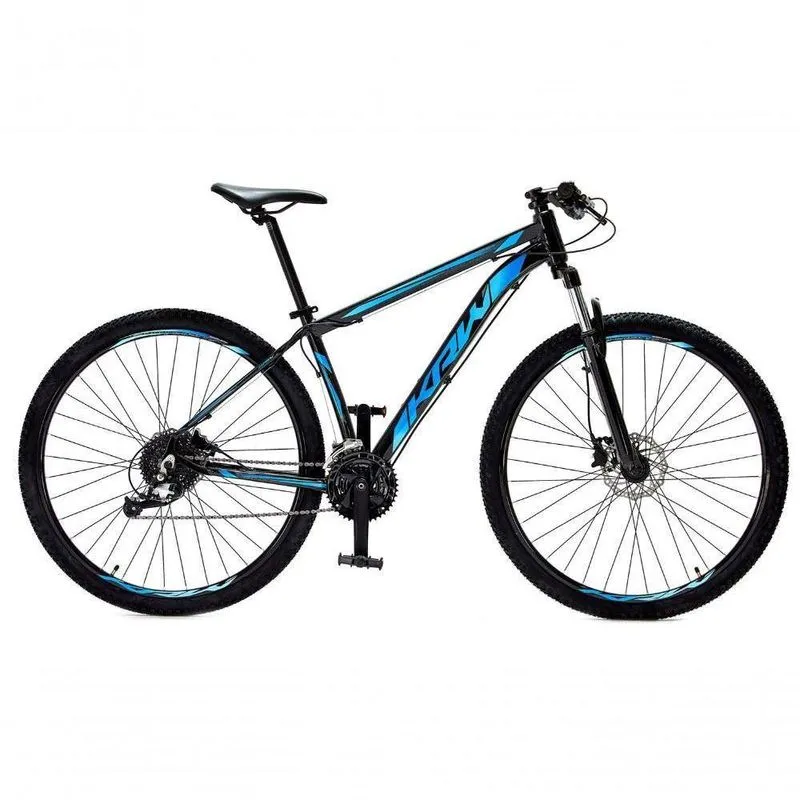 Bicicleta Aro 29 Krw Alumínio 27 Vel Freio Hidráulico Suspensão Com Trava S9 21 Preto-Azul