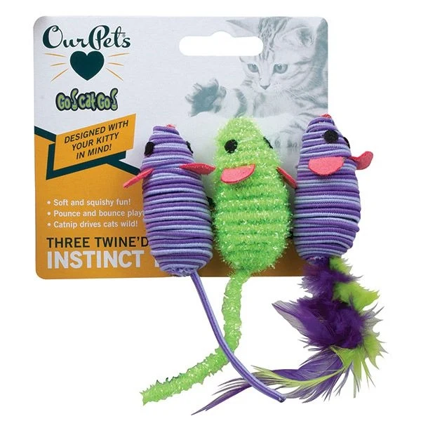 Go! Cat Go! Three Twined Mice Toy 3 Twined Mice