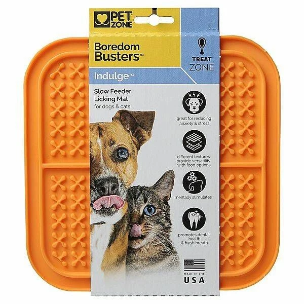 Pet Zone Boredom Busterz Indulge Licking Mat Orange / Large