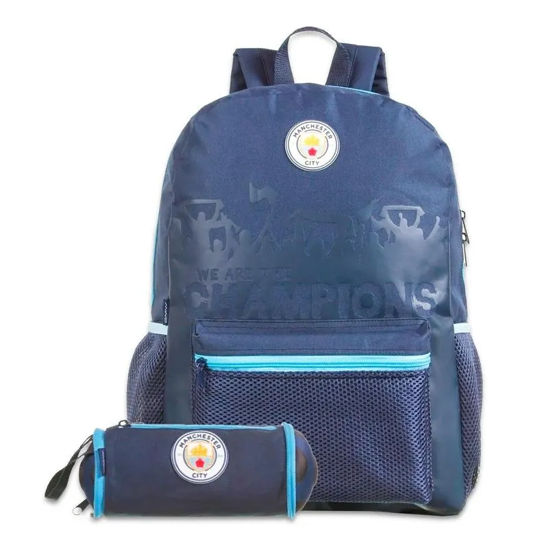 Kit Mochila Esportiva Com Estojo Expansível Manchester City