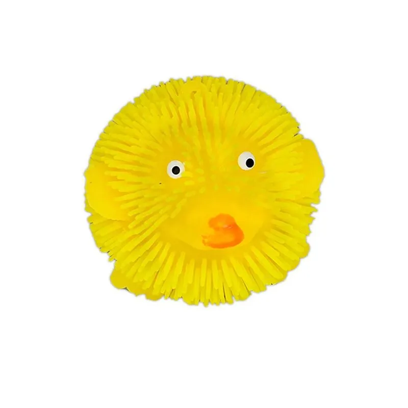 Bola Maluca Pato Com Led Cor Amarelo De Apertar