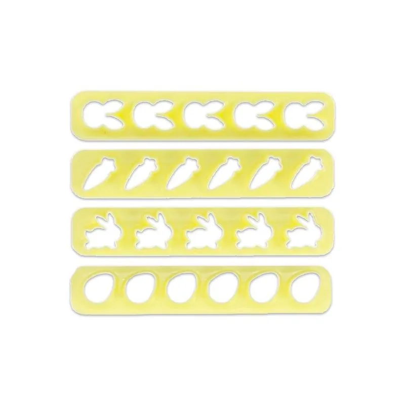 Kit Confeitaria 4 Pç Réguas Miniaturas Páscoa Biscuit Pasta