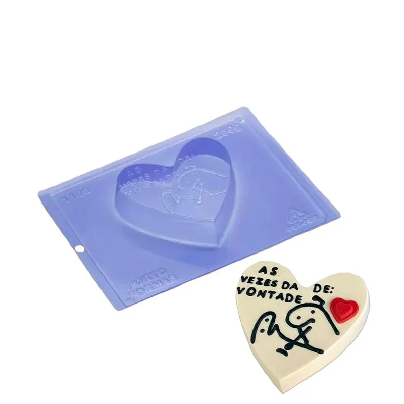 Forma De Silicone De Flork Meme 2 Chocolate Coração 250g