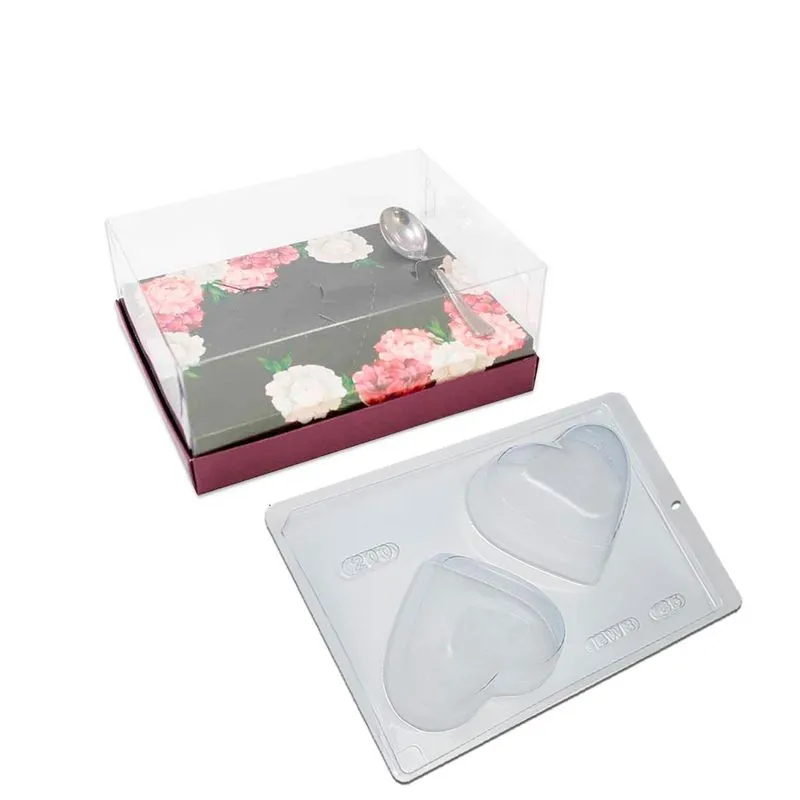 Kit Caixa Chocolate Florida 250g + Forma Bwb De 2 Coração