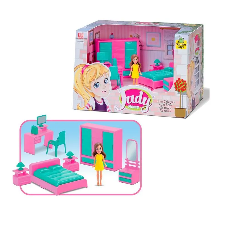 Brinquedo Casinha De Boneca Judy Home Quarto Infantil