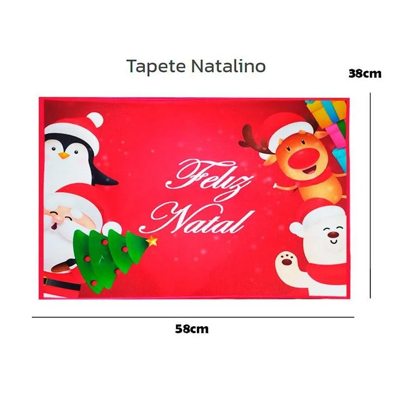Tapete Natalino Decoração Natal 58x38cm - Poliéster