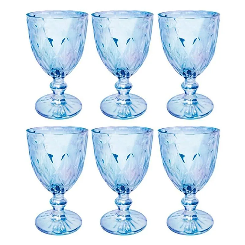 Kit 06 Taças Jack Blue 320ml De Vidro