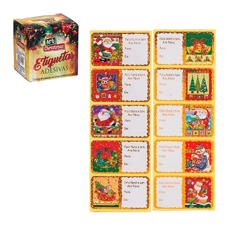 Rolo Etiqueta Adesiva De/para Com 60 Unids 6x7,5x7cm