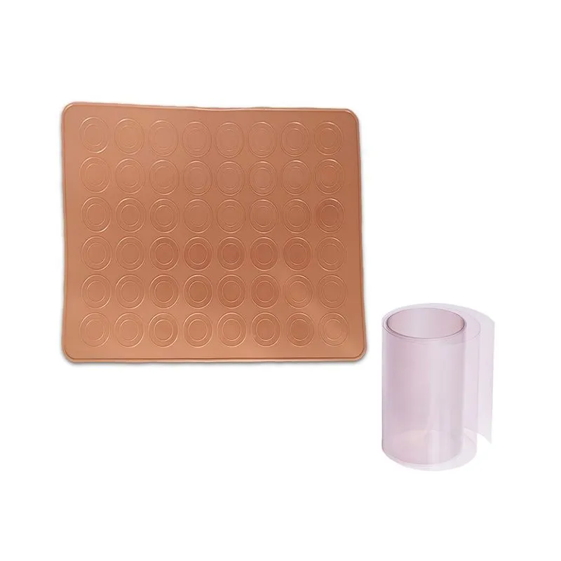 Tapete De Silicone Macaron Confeitaria + Tira Acetato 15x4cm