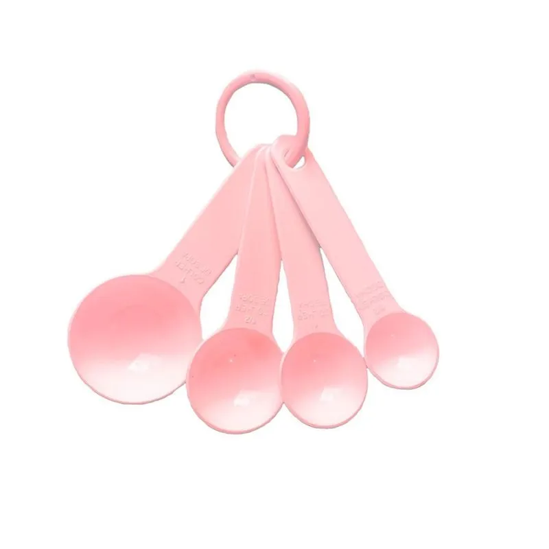 Conjunto De 4 Peças De Medidores Colheres Cor Rosa