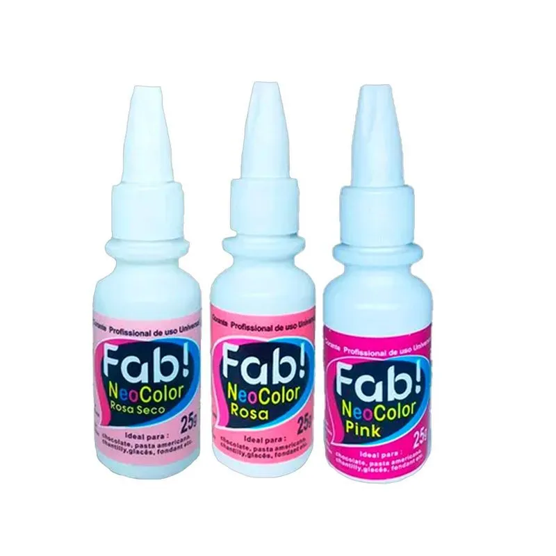 Kit Confeiteiro Corantes Neocolor Fab Tons De Rosa 3 Un