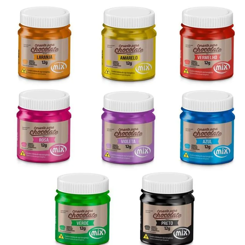 Kit De Confeitaria 3 Un De Corante Chocolate Mix 12g