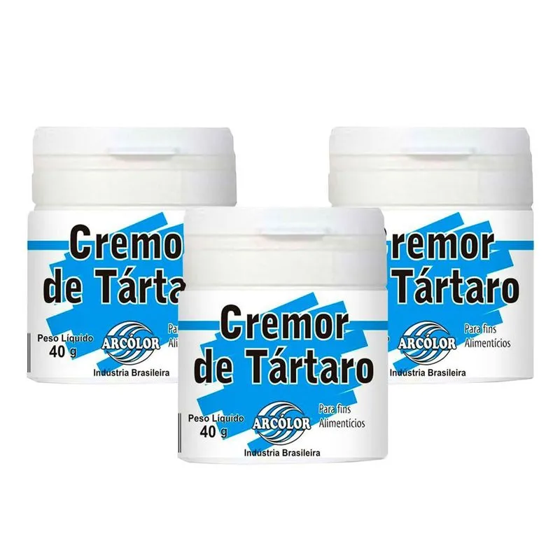 3un Cremor De Tártaro 40g Para Fins Alimentícios - Arcolor