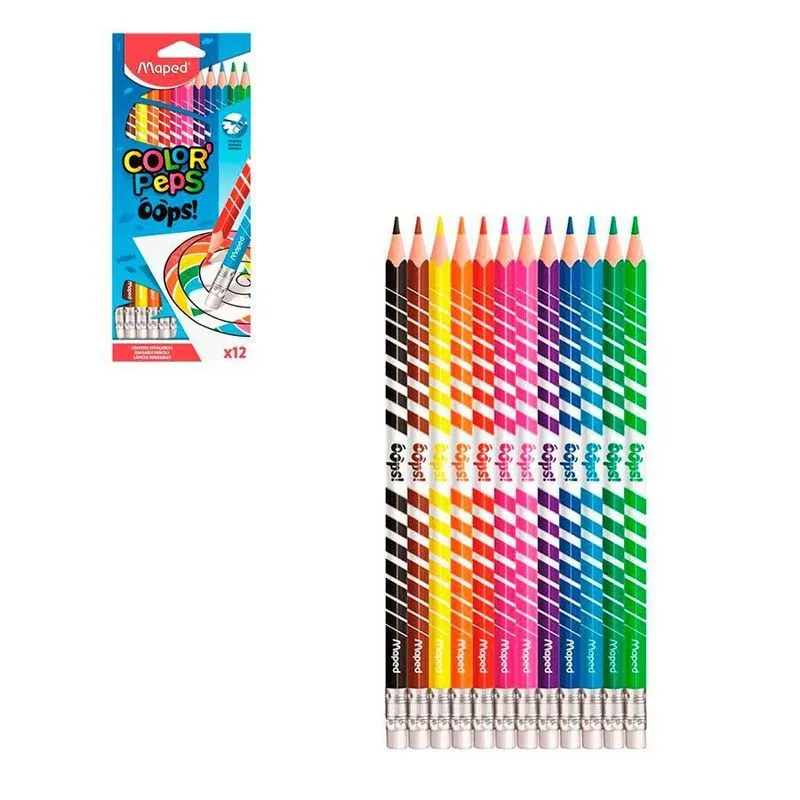 Lápis De Cor Color'Peps Apagável Caixa Com 12 Cores
