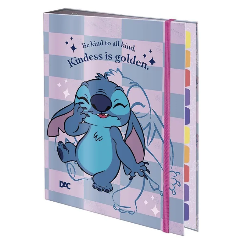 Fichário Colegial Elástico Disney Stitch 48 Folhas Dac 4076