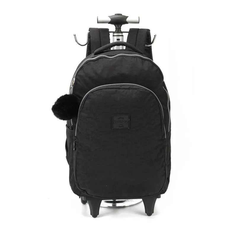 Mochila De Rodinhas Preto Up4you Crinkle - Luxcel - Espaçosa