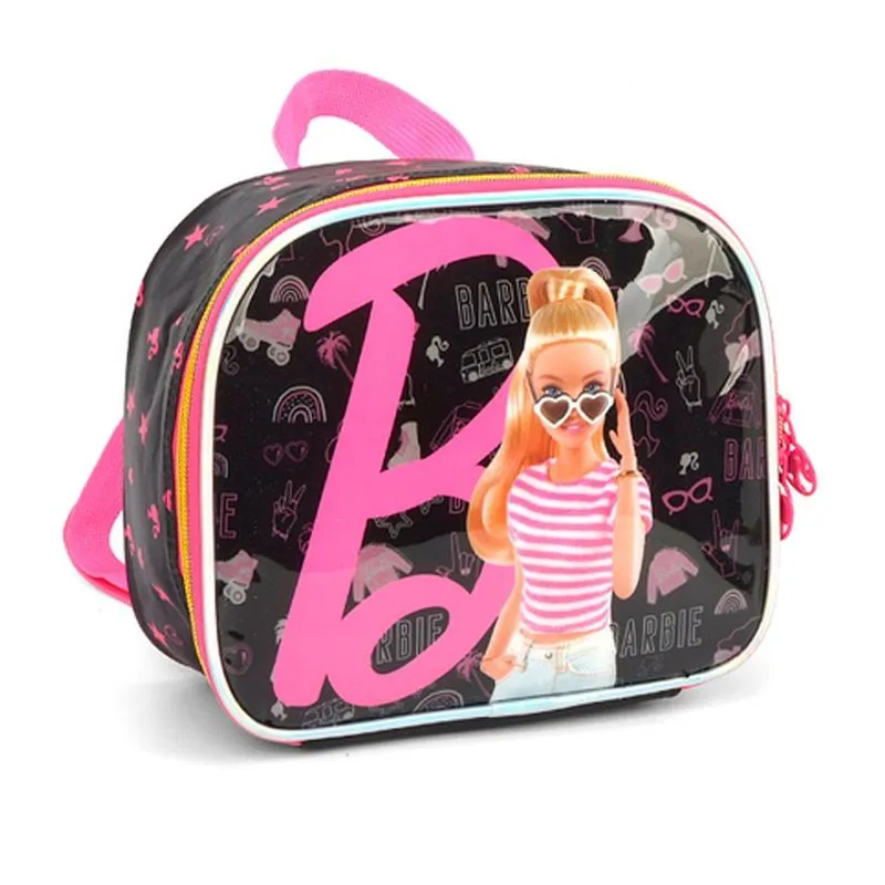 Lancheira Escolar Barbie Preta E Rosa - Luxcel
