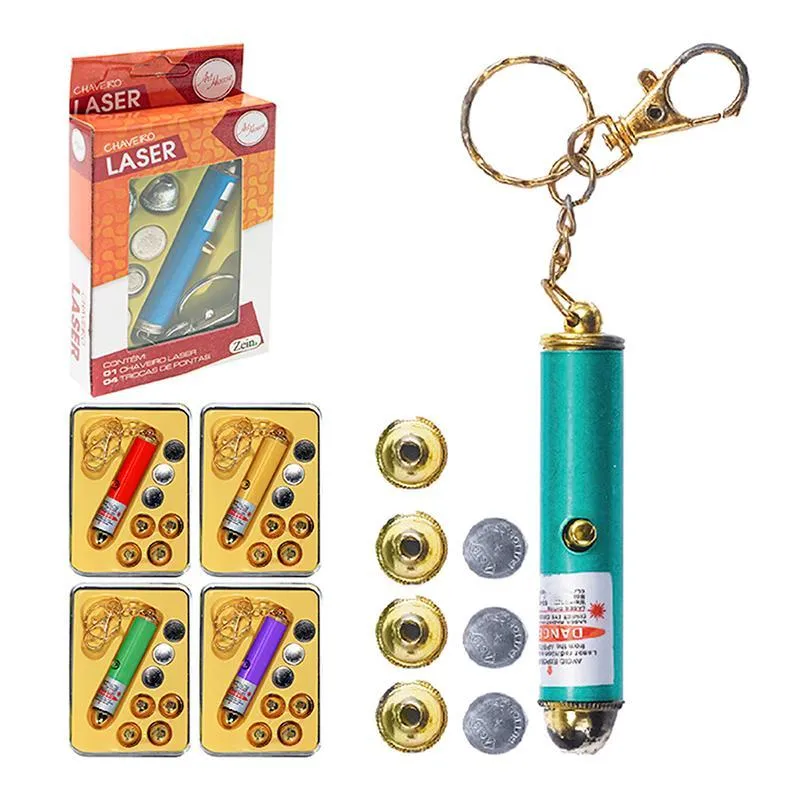 5un Chaveiro Laser 6,2cm Com 4 Pontas Brinquedo Para Gato