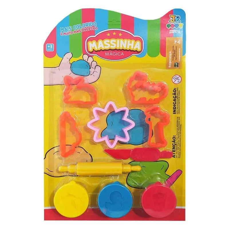 Brinquedo Massinhas + Moldes Massinha Mágica - Jr Toys
