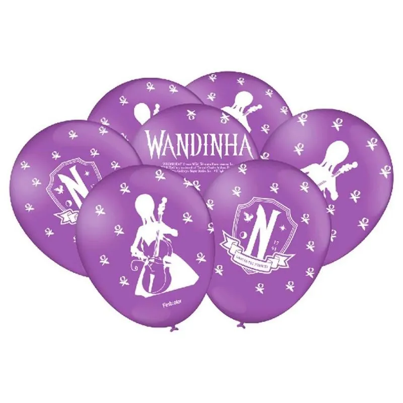 Balão Wandinha Lilás 25Un Bola Bexiga Tam 9 - Festcolor
