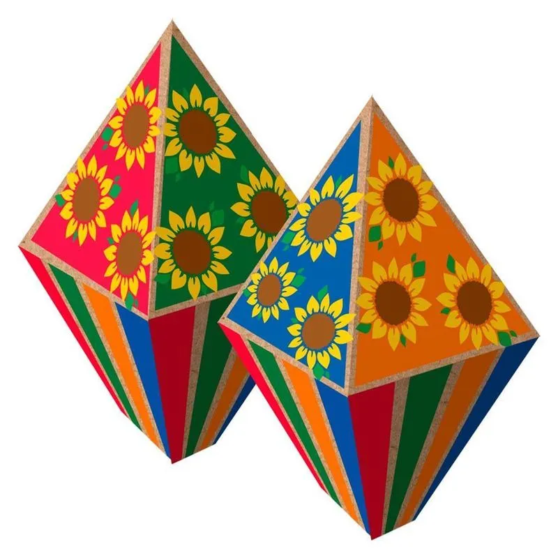 Kit Balão Festa Junina De Papel Médio Colorido Sertão 10n