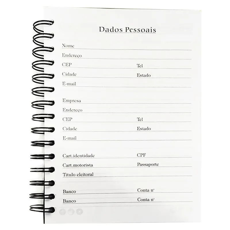 Agenda Permanente Preta - 15x21 320 Folhas Win Paper