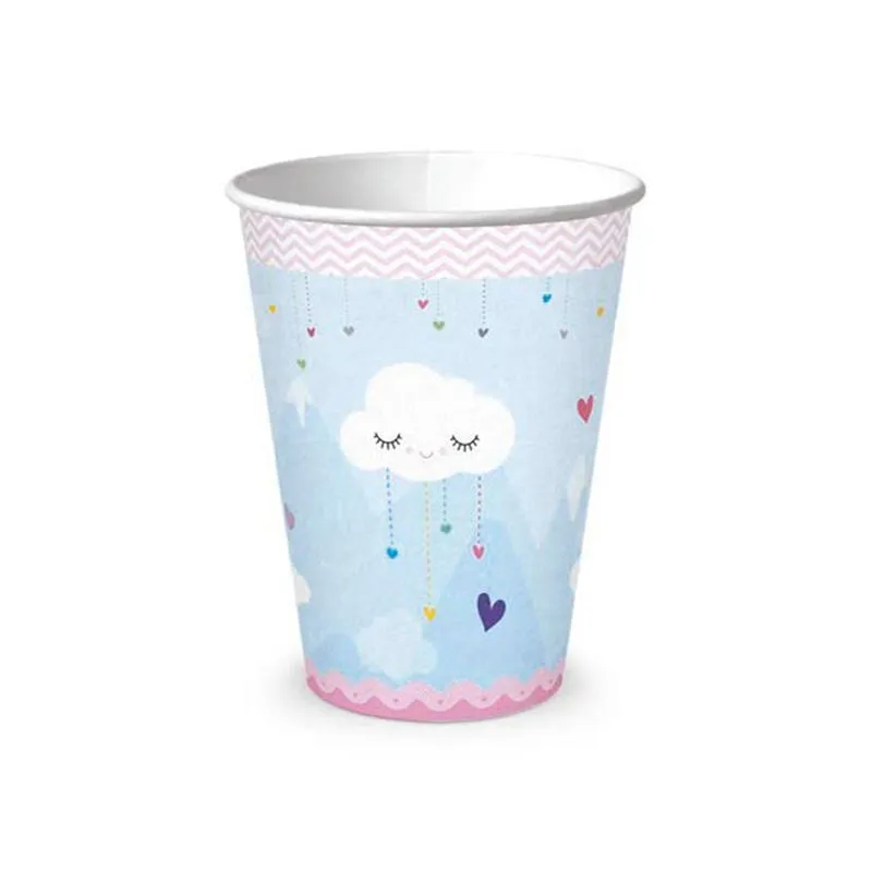Copos Descartáveis Festa Chuva De Amor Azul 180ml 8un