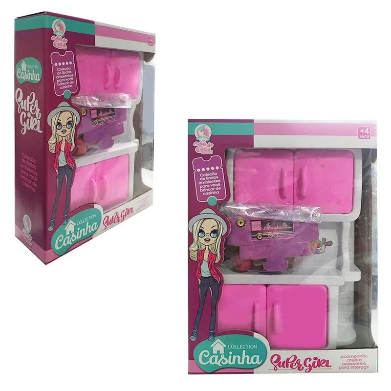 Brinquedo Super Girl Casinha Armarinho Rosa - Lua