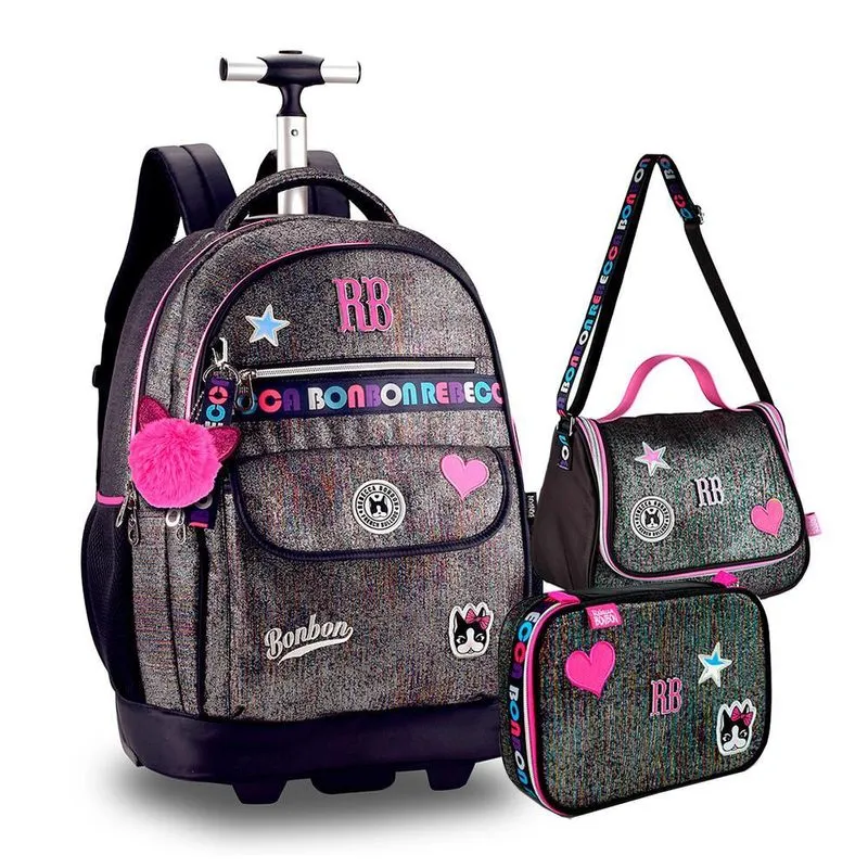 Kit Escolar Rebecca Bonbon: Mochila + Lancheira + Estojo