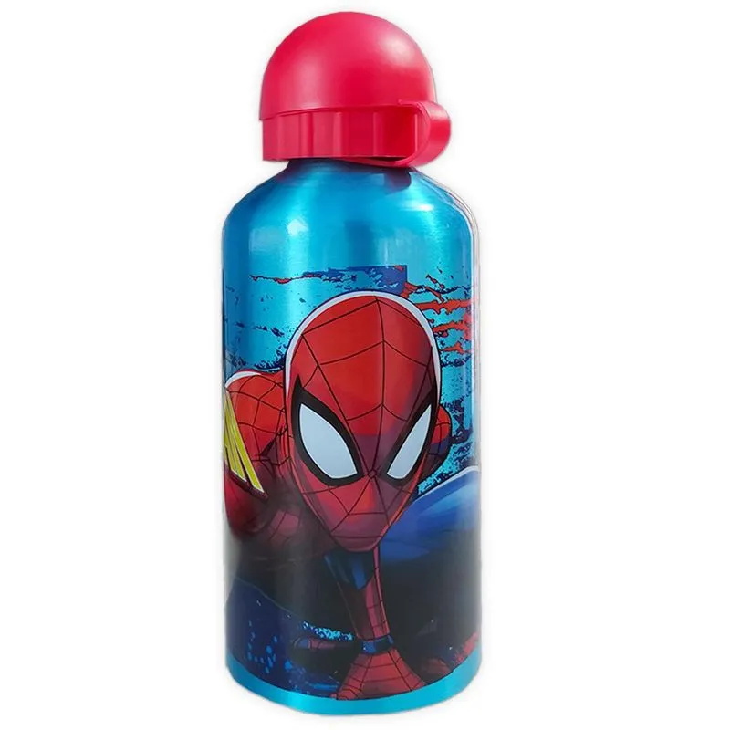 Garrafa 500ml Homem Aranha Azul Alumínio