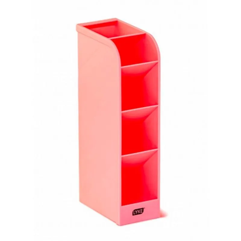 Organizador De Mesa Rosa - Plástico 5 Divisórias