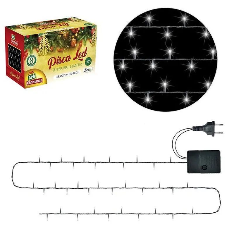 Pisca Pisca 100 Leds Branco - Decoração Natalina