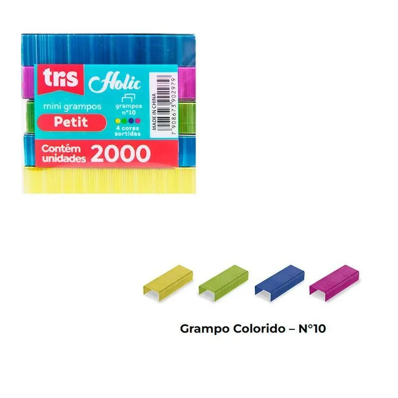 Mini Grampos Coloridos N10 - 2000 Unidades - Holic Fofurices