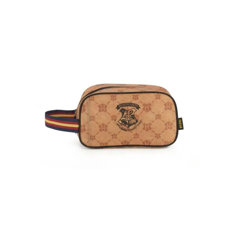 Estojo Necessaire Harry Potter Hogwarts Marrom 26x15x9cm