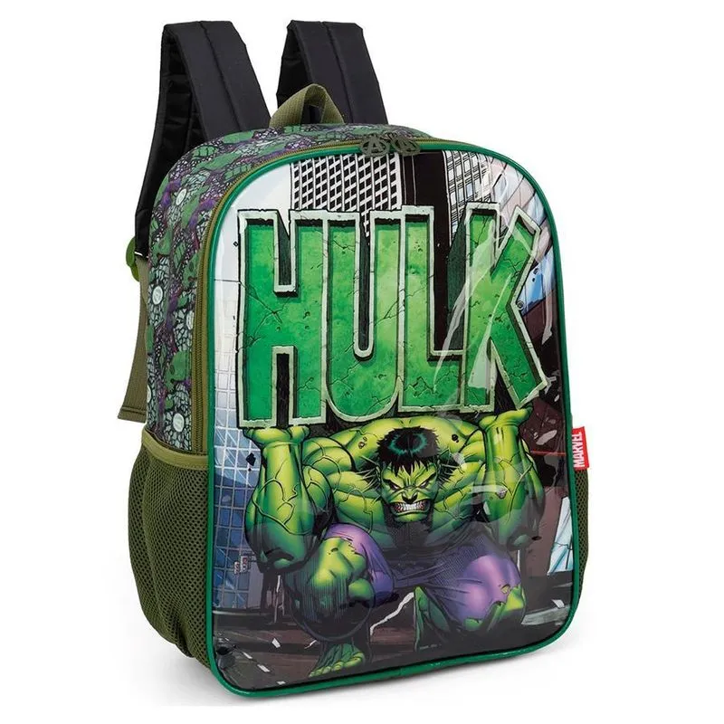Mochila de Costas Hulk Marvel Preto - Luxcel 41x30x15 cm