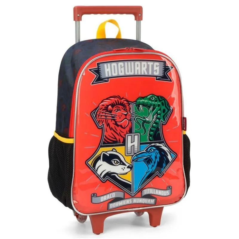 Mochila Rodinhas Harry Potter Vermelha Luxcel 46x32x15 cm