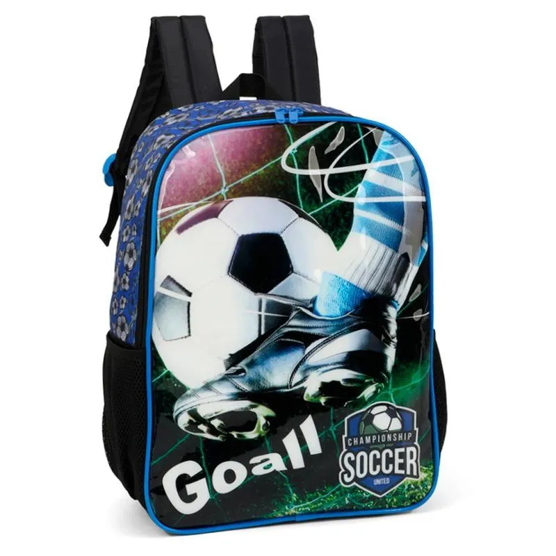 Mochila Futebol Gol Preto - Luxcel - 40x30x14 Cm