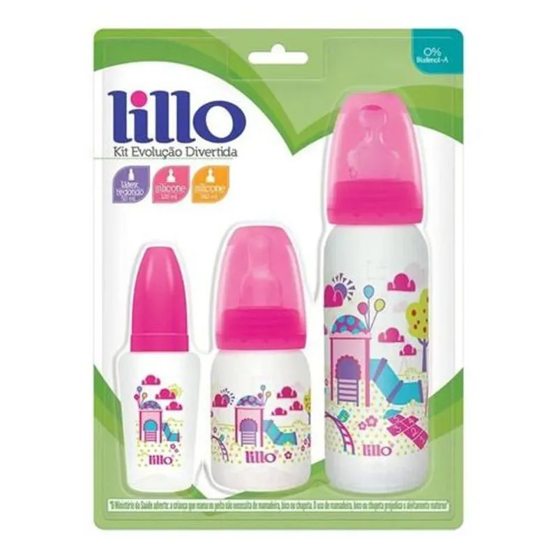 Mamadeira Lillo Menina Recém Nascido 50/120/240ml Rosa 0+mes