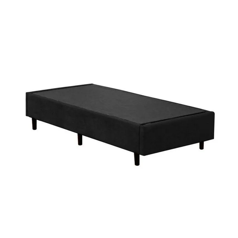 Cama Box Solteiro Extremo Reforçado Suede Príncipe Das Camas Preto 88x188x40